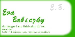 eva babiczky business card